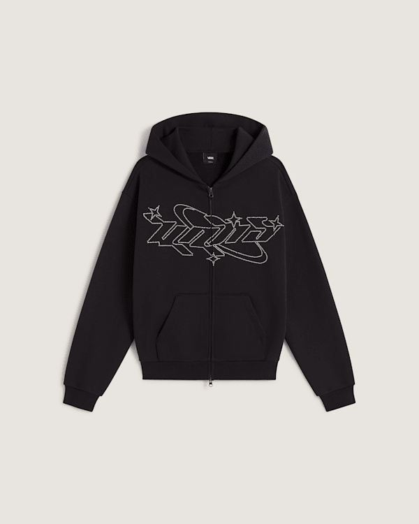 Vans - Sudadera con capucha y cremallera Y2K Star, Mujer, Negro, Talla: XXL