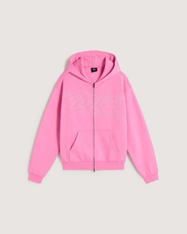 Vans - Sudadera con capucha y cremallera Y2K Star, Mujer, Rosa, Talla: XXS