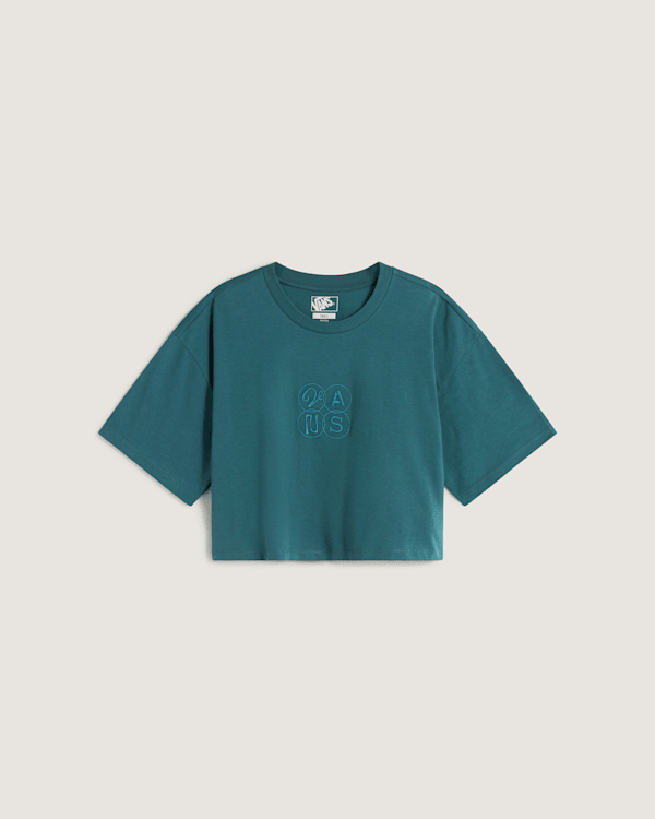 Vans - Camiseta corta Ellipse Relax, Mujer, Verde, Talla: XXS