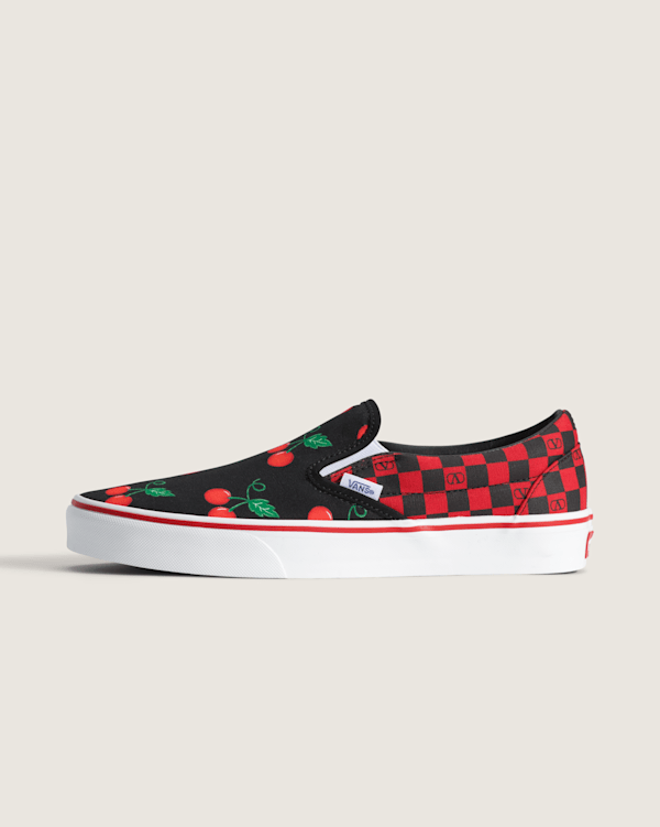 Vans - Valentino Garavani and Vans Classic Slip-On Checkerboard, Homme, Rouge - VN000XW4CJG