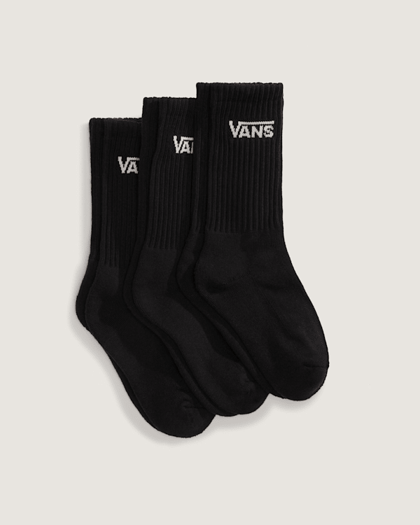 Vans – Kids Classic Crew Socks (3 pairs), Black, Size: XS (31-34)