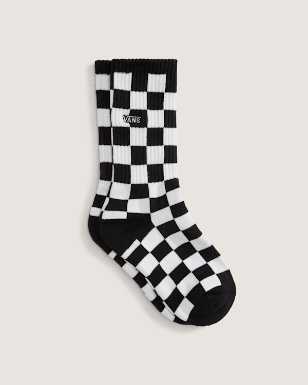 Vans – Kids Checkerboard Crew Socks (1 Pair), Black, Size: XS (31-34)