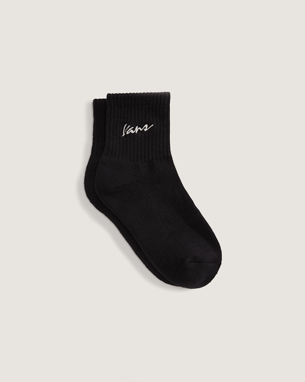 Vans – Kids Classic Script Half Crew Socks (1 Pairs), Black, Size: XS (31-34)