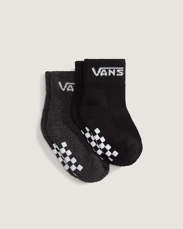 Vans – Infant Classic Crew Socks (2 pairs), Black, Size: 0 – 12 months