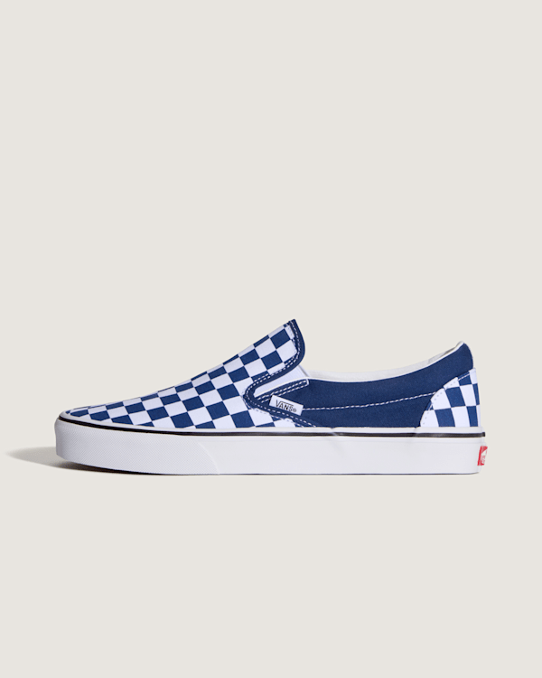 Vans - Classic Slip-On Checkerboard Shoes, Man, Blue, Size: 47