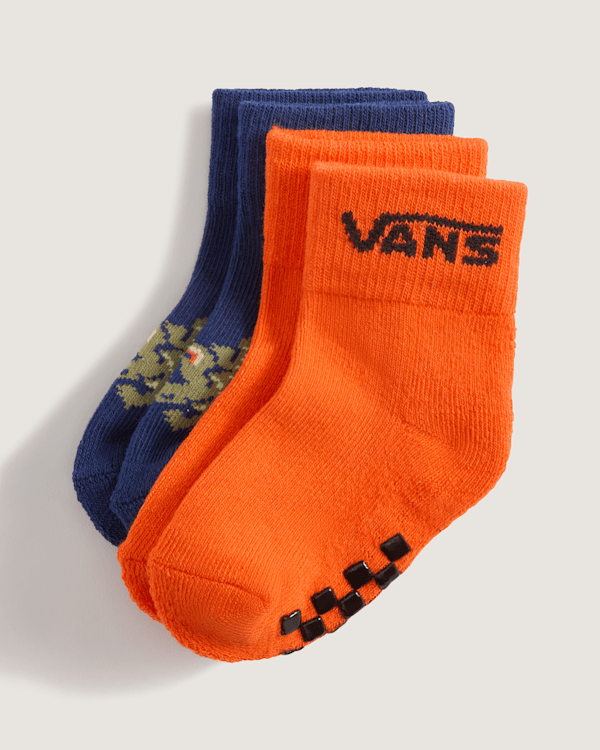 Vans - Calcetines altos Classic Checkerboard de bebé, Azul, Talla: 0 - 12 meses