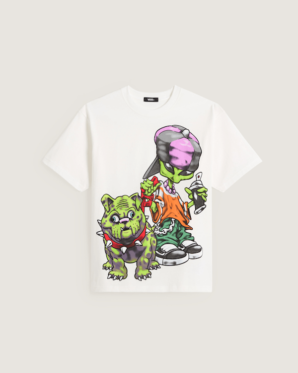Vans - Wreckpack Alien Dog T-Shirt, Herren, Weiß, Größe: M