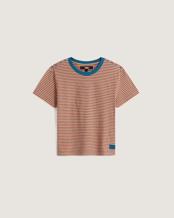 Vans - Salton Stripe T-Shirt, Woman, Blue, Size: L