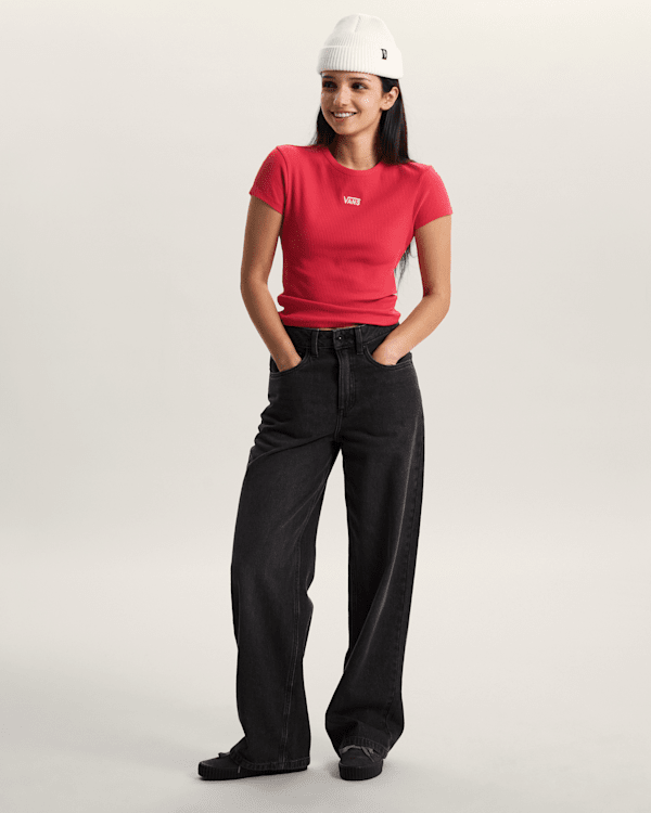 Vans - Sirelle 5 Pocket Puddle Trousers, Woman, Black, Size: 26 (obrázek 6)