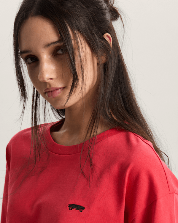 Vans - W SALTON RELAX CROP T-Shirt, Woman, Pink, Size: M (obrázek 6)