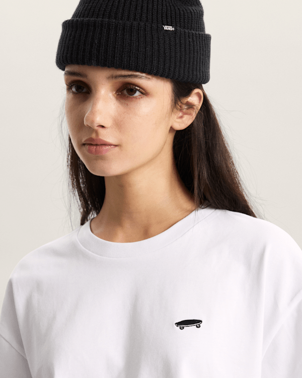 Vans - W SALTON RELAX CROP T-Shirt, Woman, White, Size: M (obrázek 6)