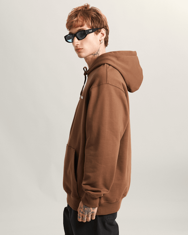 Vans - LEFT CHEST II LOOSE Pullover Hoodie, Man, Brown, Size: XL (obrázek 5)