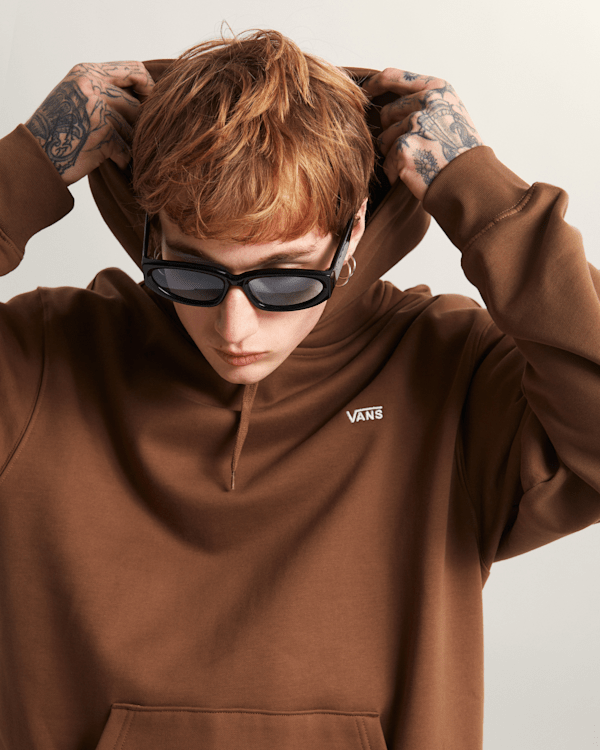 Vans - LEFT CHEST II LOOSE Pullover Hoodie, Man, Brown, Size: XL (obrázek 7)