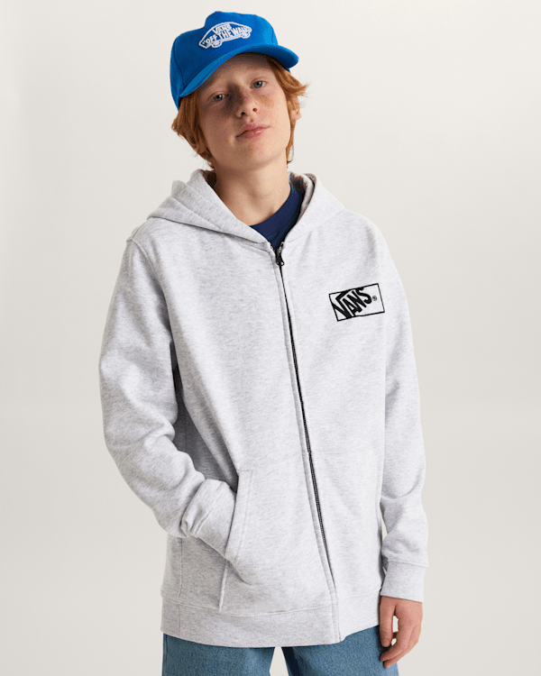 Vans - Kids By Blocked Box Zip Hoodie (8-14 Years), Grey, Size: L (obrázek 3)