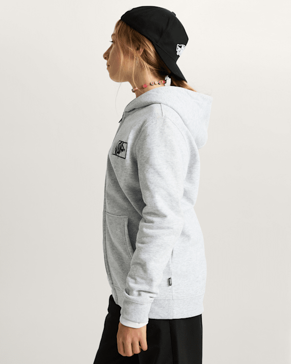 Vans - Kids By Blocked Box Zip Hoodie (8-14 Years), Grey, Size: L (obrázek 10)