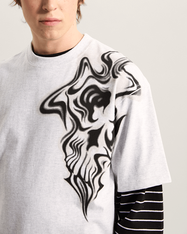 Vans - Smoke Skull Short SS Tee ASH HEATHER, Man, Grey, Size: XS (obrázek 6)