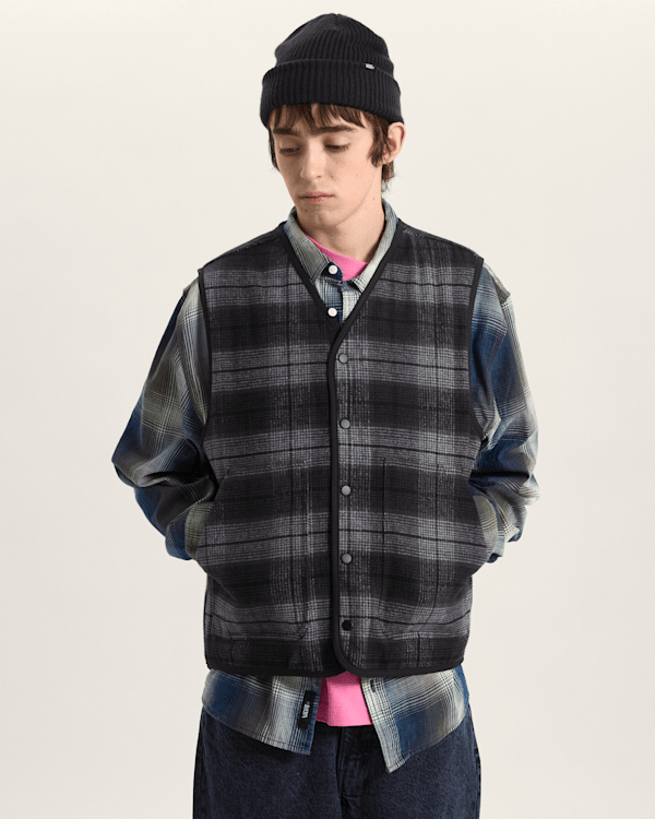 Vans - Plaid Homecoming Vest Asphalt, Man, Grey, Size: XXL (obrázek 3)