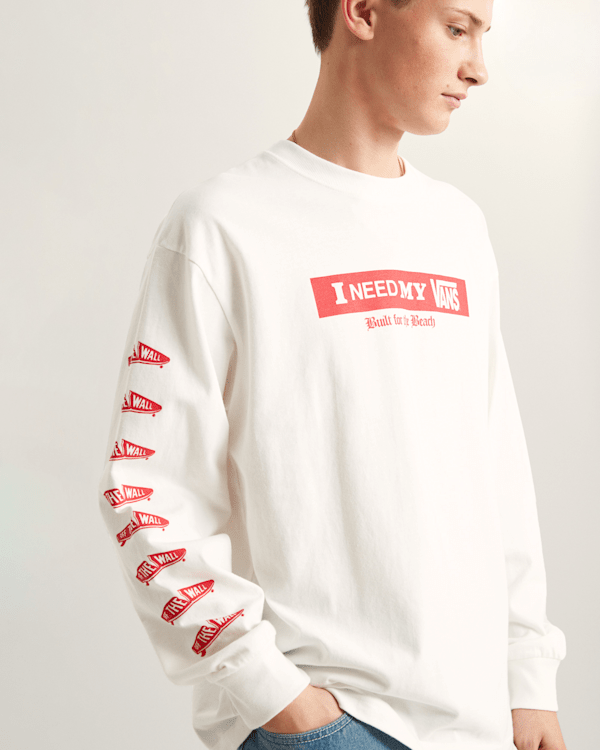 Vans - I Need My Long Sleeve T-Shirt, Man, White, Size: XXL (obrázek 6)