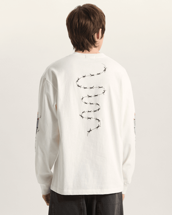 Vans - Dayana Zombie Hand Long Sleeve T-Shirt, Man, White, Size: M (obrázek 4)