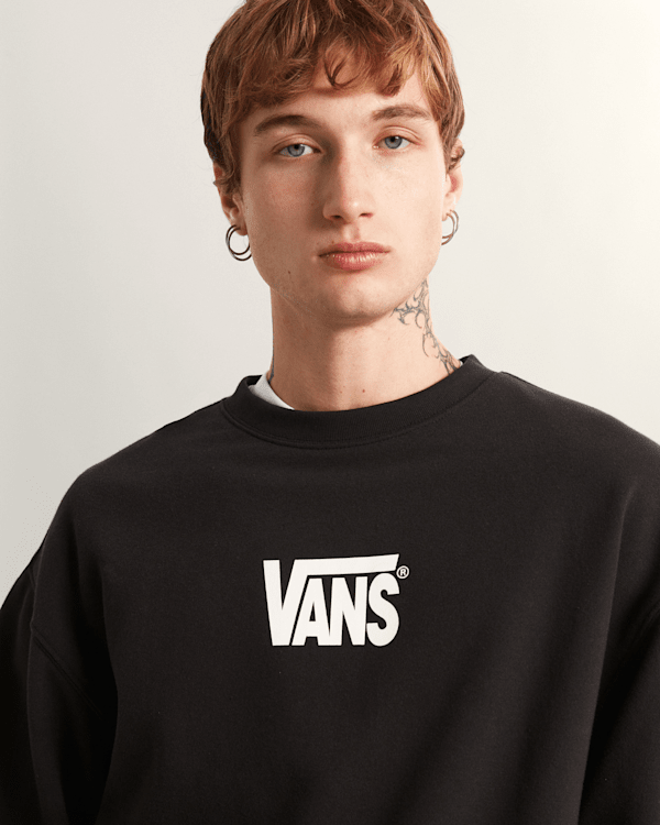 Vans - Stretch Logo Crew Sweatshirt, Man, Black, Size: M (obrázek 7)