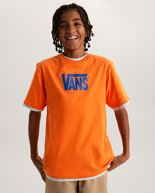 Vans - Kids Stretch Logo T-Shirt (8-14 Years), Orange, Size: M (obrázek 3)