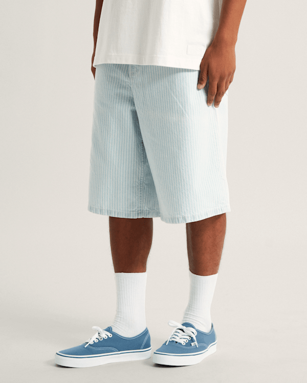 Vans - Check-5 Baggy Denim Shorts, Man, Grey, Size: 26 (obrázek 3)