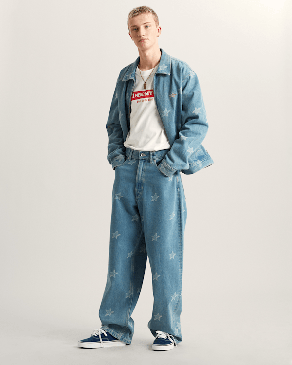 Vans - Check-5 Baggy Denim Jeans, Man, Blue, Size: 33 (obrázek 6)