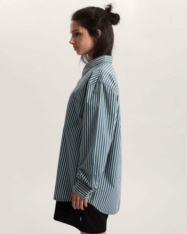 Vans - Premium Dobby Stripe Long Sleeve Shirt, Man, Green, Size: XXL (obrázek 9)