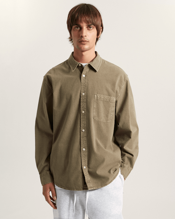 Vans - Lawson Seersucker Pigment Long Sleeve Shirt, Man, Beige, Size: XL (obrázek 3)