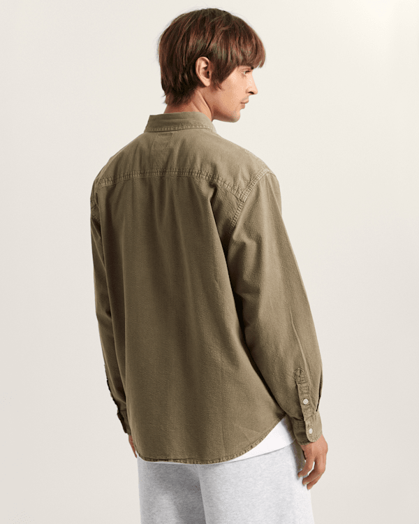 Vans - Lawson Seersucker Pigment Long Sleeve Shirt, Man, Beige, Size: XL (obrázek 4)