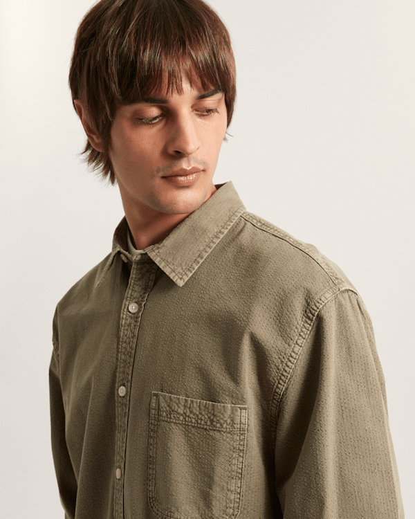 Vans - Lawson Seersucker Pigment Long Sleeve Shirt, Man, Beige, Size: XL (obrázek 7)