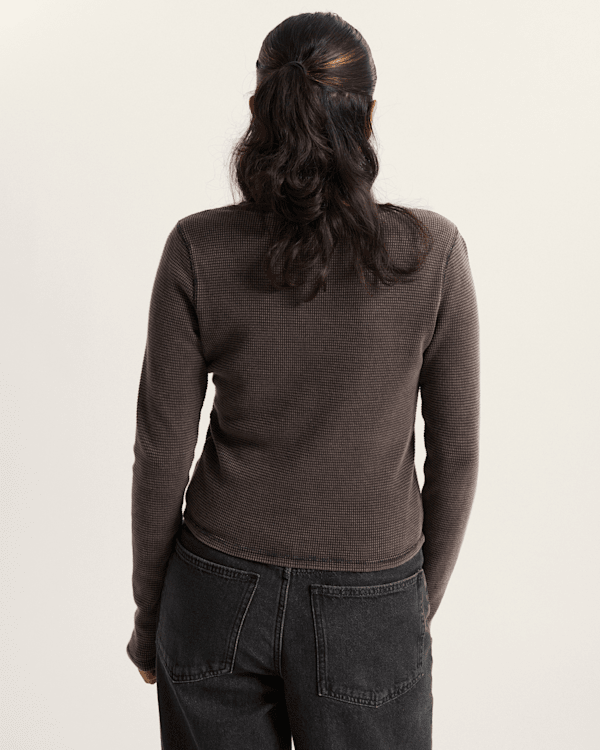 Vans - Teri Waffle Long Sleeve Shirt, Woman, Black, Size: S (obrázek 4)