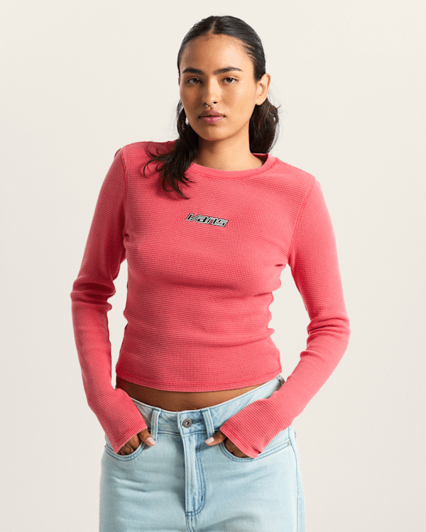 Vans - Teri Waffle Long Sleeve Shirt, Woman, Pink, Size: S (obrázek 3)