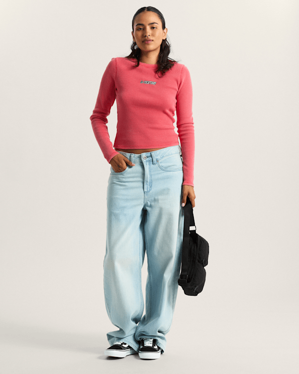 Vans - Teri Waffle Long Sleeve Shirt, Woman, Pink, Size: S (obrázek 5)