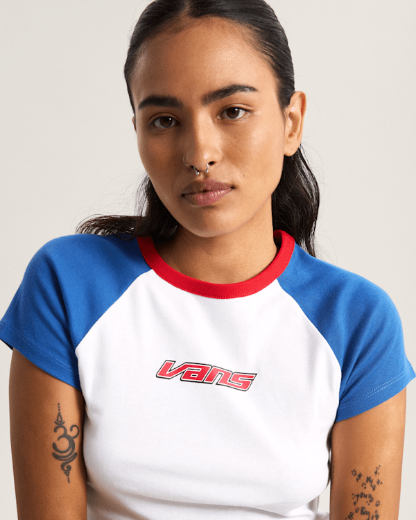 Vans - Clare Baby T-Shirt, Woman, Blue, Size: S (obrázek 6)