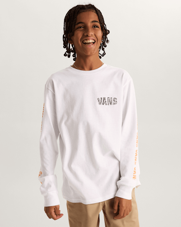 Vans - Kids Racing Flames Long Sleeve T-Shirt (8-14 Years), White, Size: M (obrázek 3)
