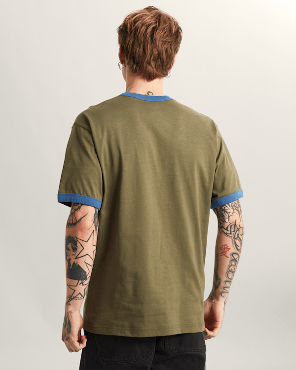 Vans - CENTER CHEST RINGER T-Shirt, Man, Green, Size: S (obrázek 4)