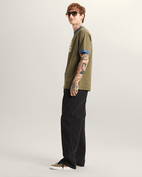 Vans - CENTER CHEST RINGER T-Shirt, Man, Green, Size: S (obrázek 6)