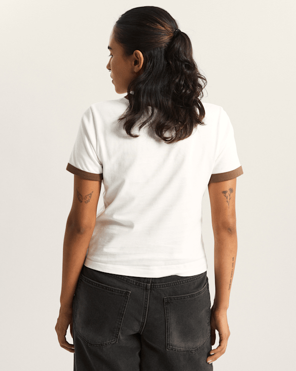 Vans - Center Chest Ringer T-Shirt, Woman, White, Size: L (obrázek 4)