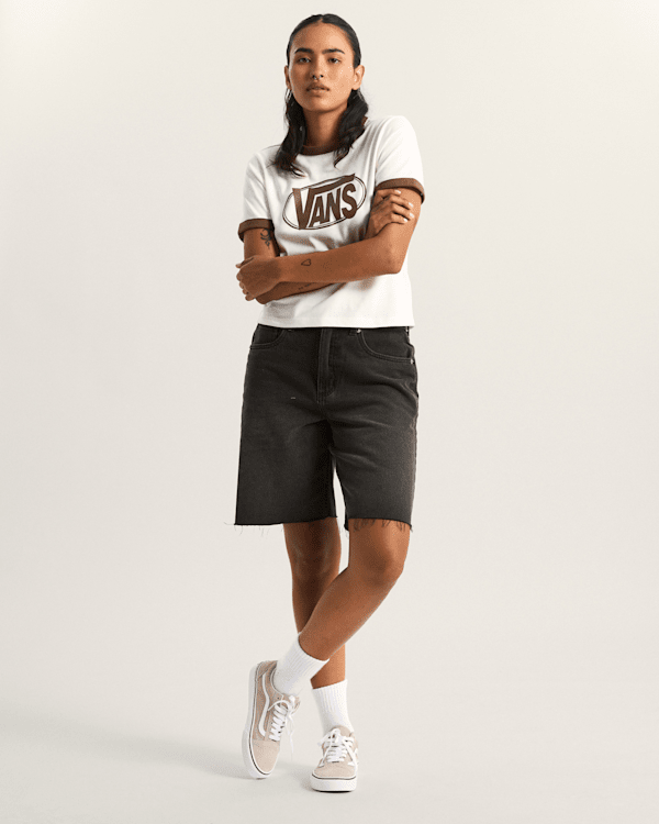 Vans - Center Chest Ringer T-Shirt, Woman, White, Size: L (obrázek 5)
