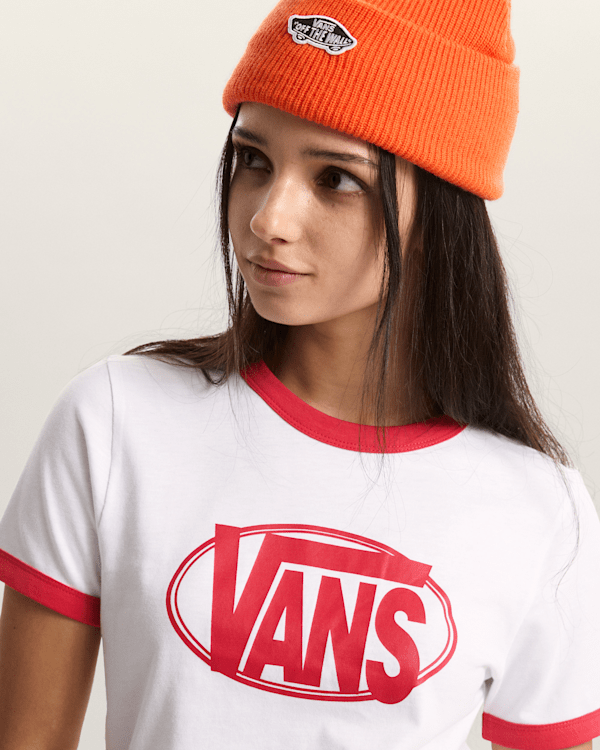 Vans - Center Chest Ringer T-Shirt, Woman, White, Size: S (obrázek 6)
