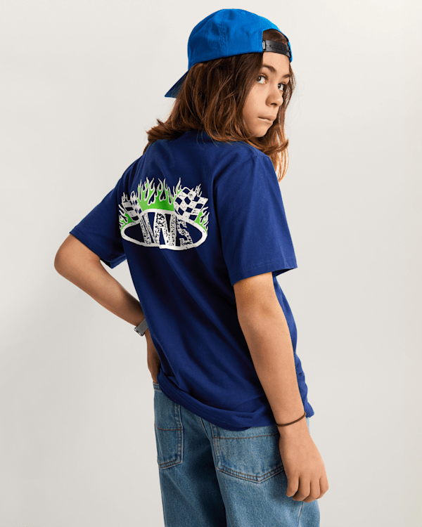 Vans - Kids Racing Flames T-Shirt (8-14 Years), Blue, Size: M (obrázek 4)