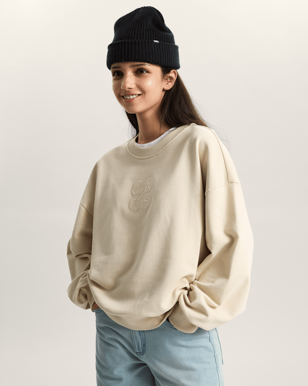 Vans - Ellipse Retro Crew T-Shirt, Woman, Beige, Size: S (obrázek 3)