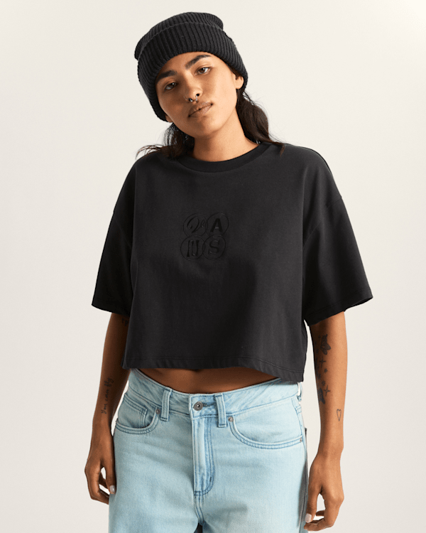 Vans - Ellipse Relax Crop T-Shirt, Woman, Black, Size: S (obrázek 3)
