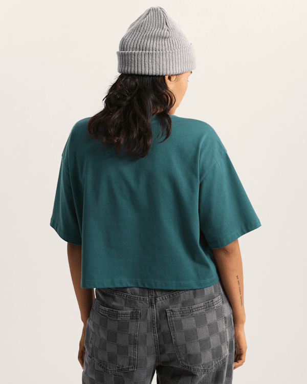 Vans - Ellipse Relax Crop T-Shirt, Woman, Green, Size: M (obrázek 4)