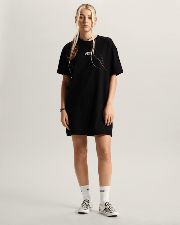 Vans - Center Vee Tee Dress, Woman, Black, Size: L (obrázek 5)
