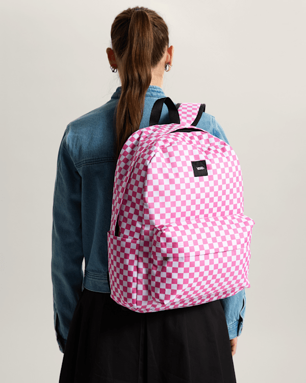 Vans - Old Skool Checkerboard Backpack, Man, Pink, Size: One size (obrázek 8)
