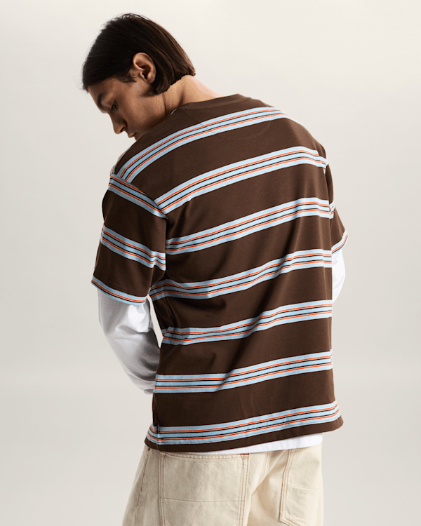 Vans - Mesa Stripe T-Shirt, Man, Brown, Size: XL (obrázek 4)
