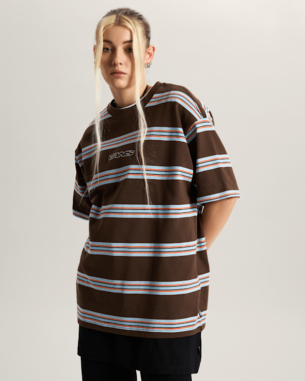 Vans - Mesa Stripe T-Shirt, Man, Brown, Size: XL (obrázek 6)