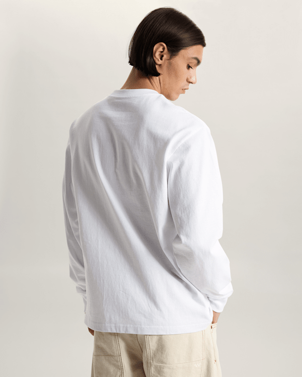 Vans - LEFT CHEST II LOOSE Long Sleeve T-Shirt, Man, White, Size: L (obrázek 4)